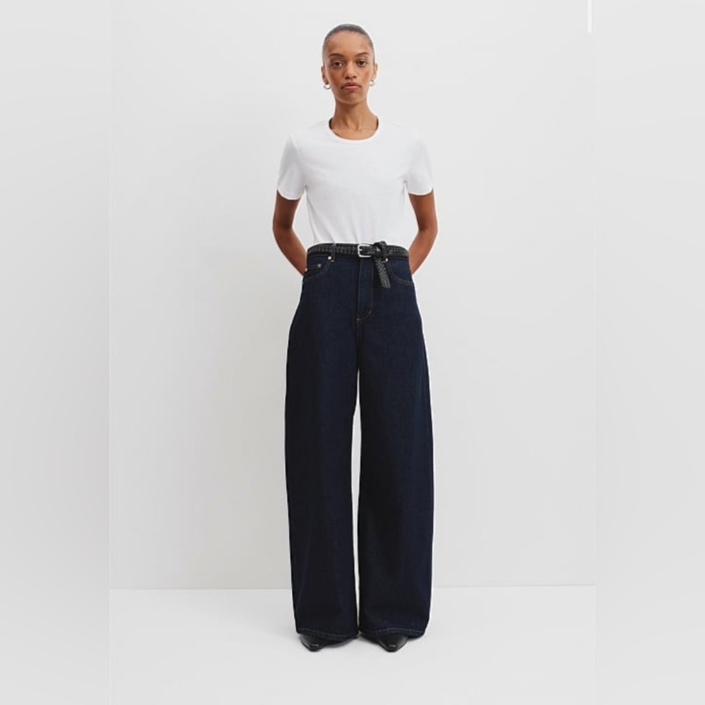 Country Road Indigo Rinse Curved Wide Leg Jeans
